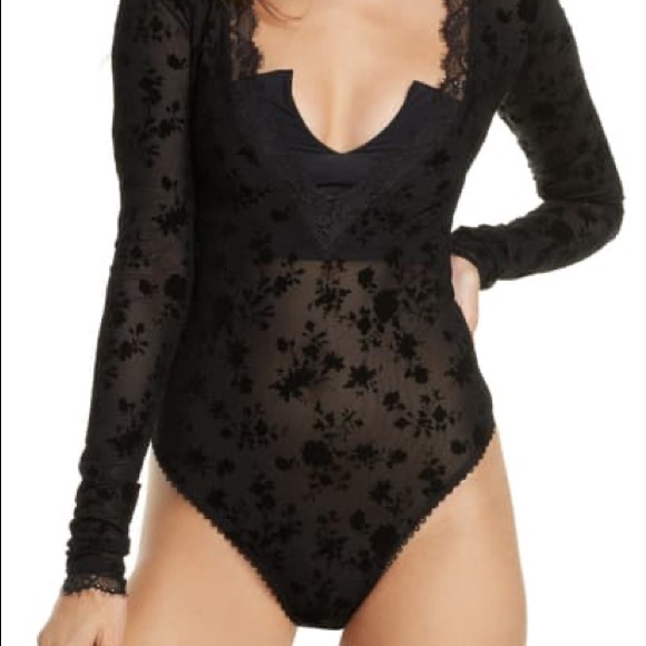 Free People Black Lace Bodysuit XS - Picture 2 of 2